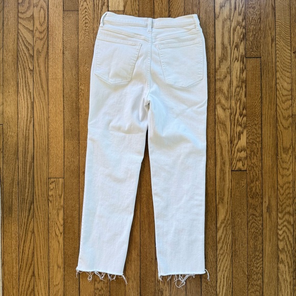 J. Crew Stovepipe Straight Raw Hem White Jeans Denim Signature Stretch 28 - Picture 6 of 15